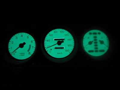 光らせた状態（青）